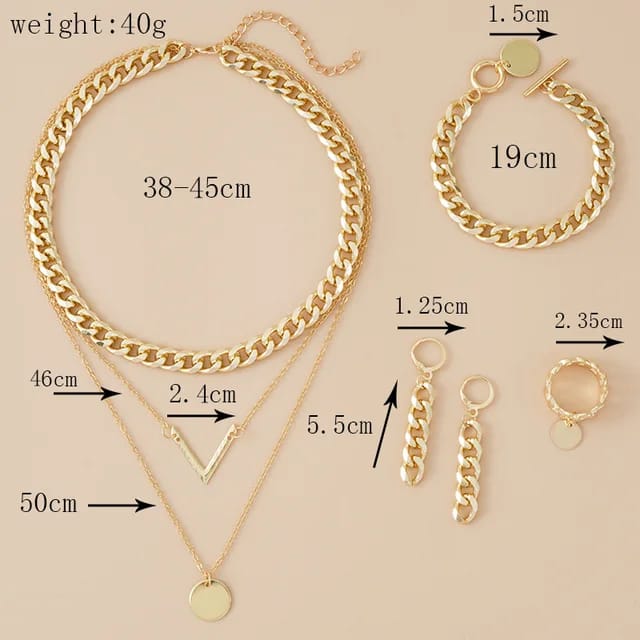 Yu Fashions Multilayered Golden Set