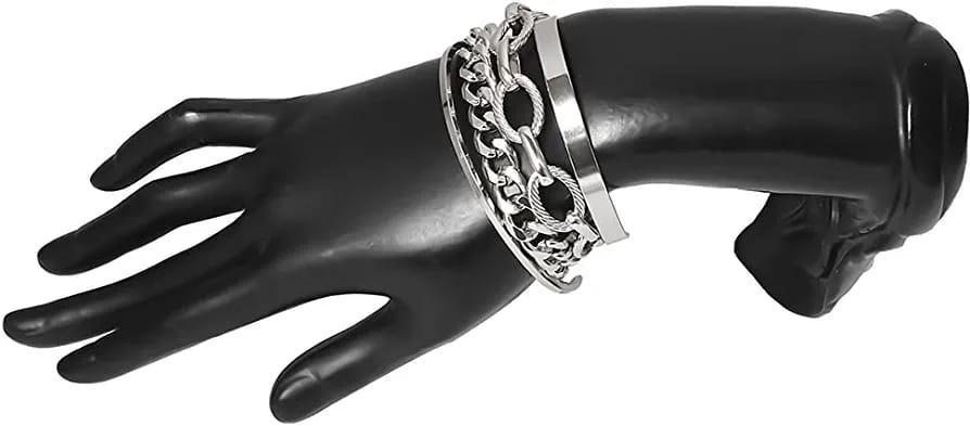 Yu Fashions Silver Link High Fashion Multilayered Korean Bracelet