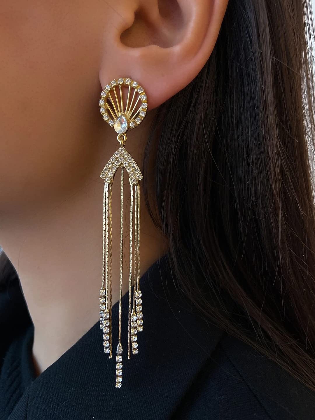 Yu Fashions Angel Cute Tassel Rhinstone Drop Cryatal High Fashion Korean Earrings pair