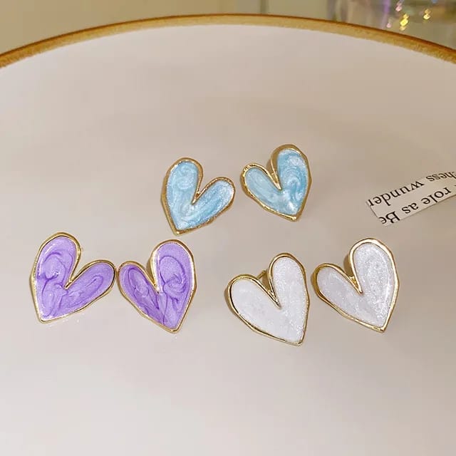 Yu Fashions Love Heart Shape Elegant Cute Korean earrings for women