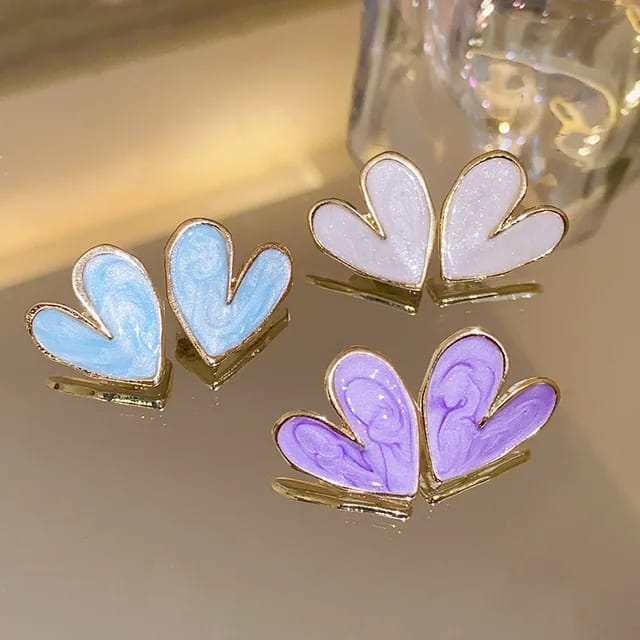 Yu Fashions Love Heart Shape Elegant Cute Korean earrings for women