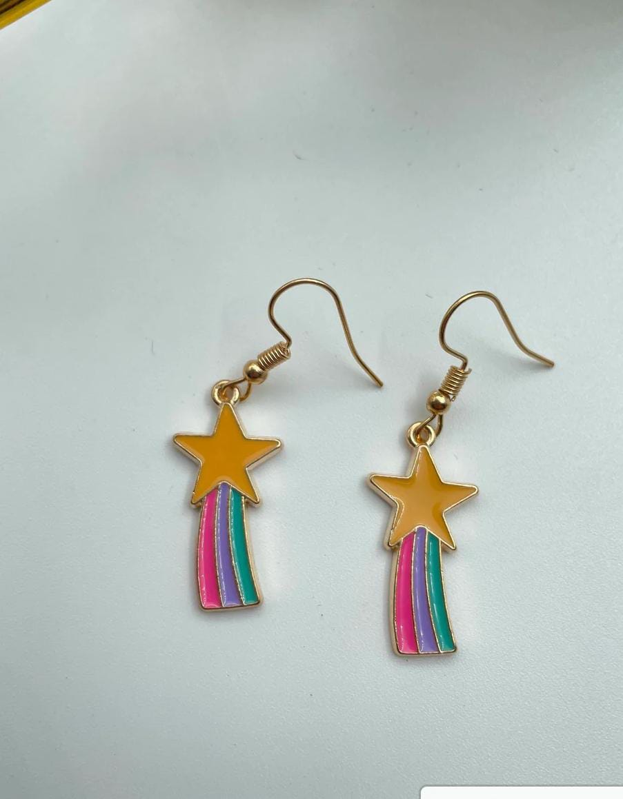 Yu Fashions Shooting Star Falling Cute Korean Earrings Pair