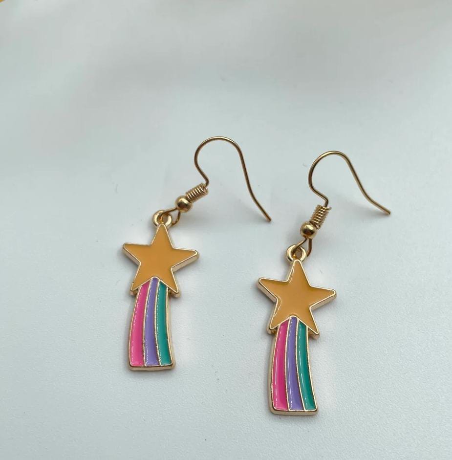 Yu Fashions Shooting Star Falling Cute Korean Earrings Pair
