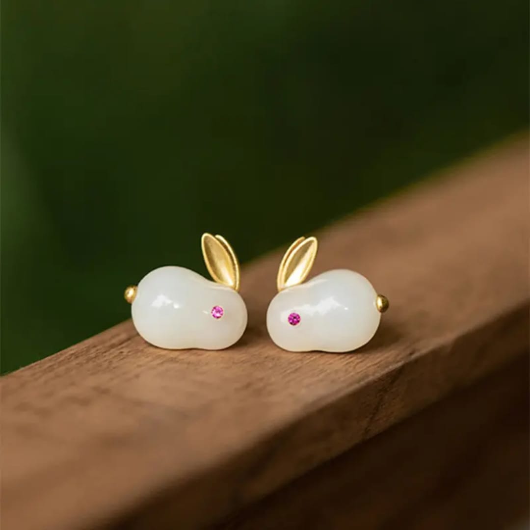 Yu Fashions Rabbit Animal shaped Cute 3D Korean Earrings pair