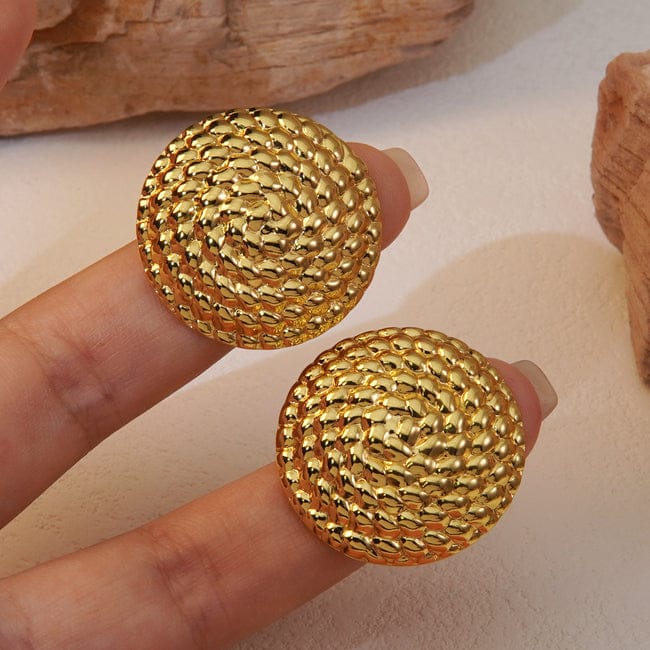 Yu Fashions Round Shaped High Fashion Anti Tarnish Waterproof Korean Earrings
