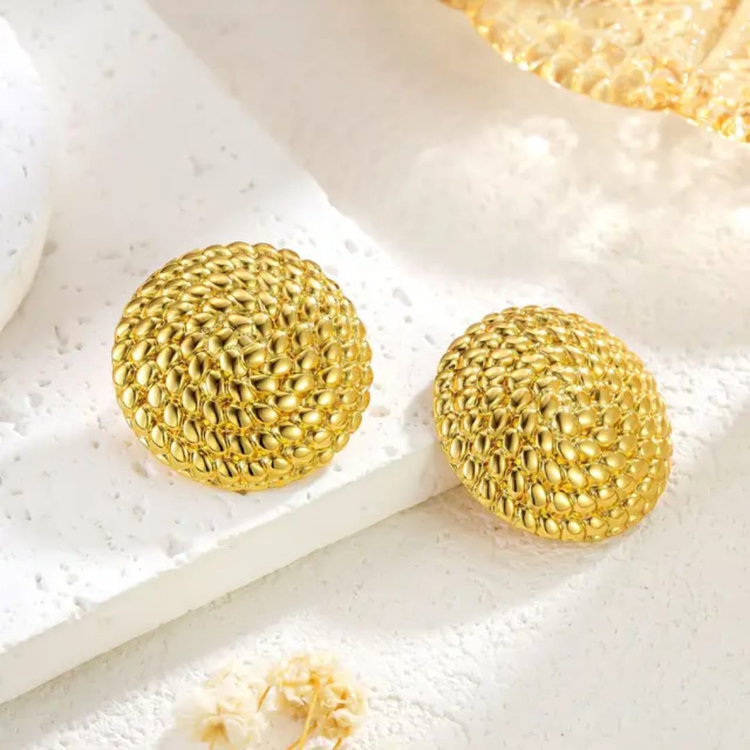 Yu Fashions Round Shaped High Fashion Anti Tarnish Waterproof Korean Earrings