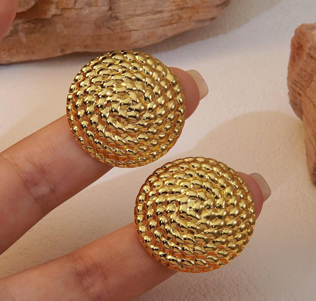 Yu Fashions Round Shaped High Fashion Anti Tarnish Waterproof Korean Earrings