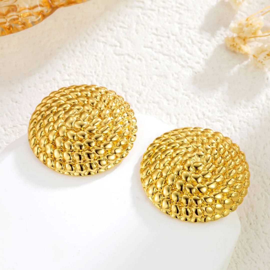 Yu Fashions Round Shaped High Fashion Anti Tarnish Waterproof Korean Earrings