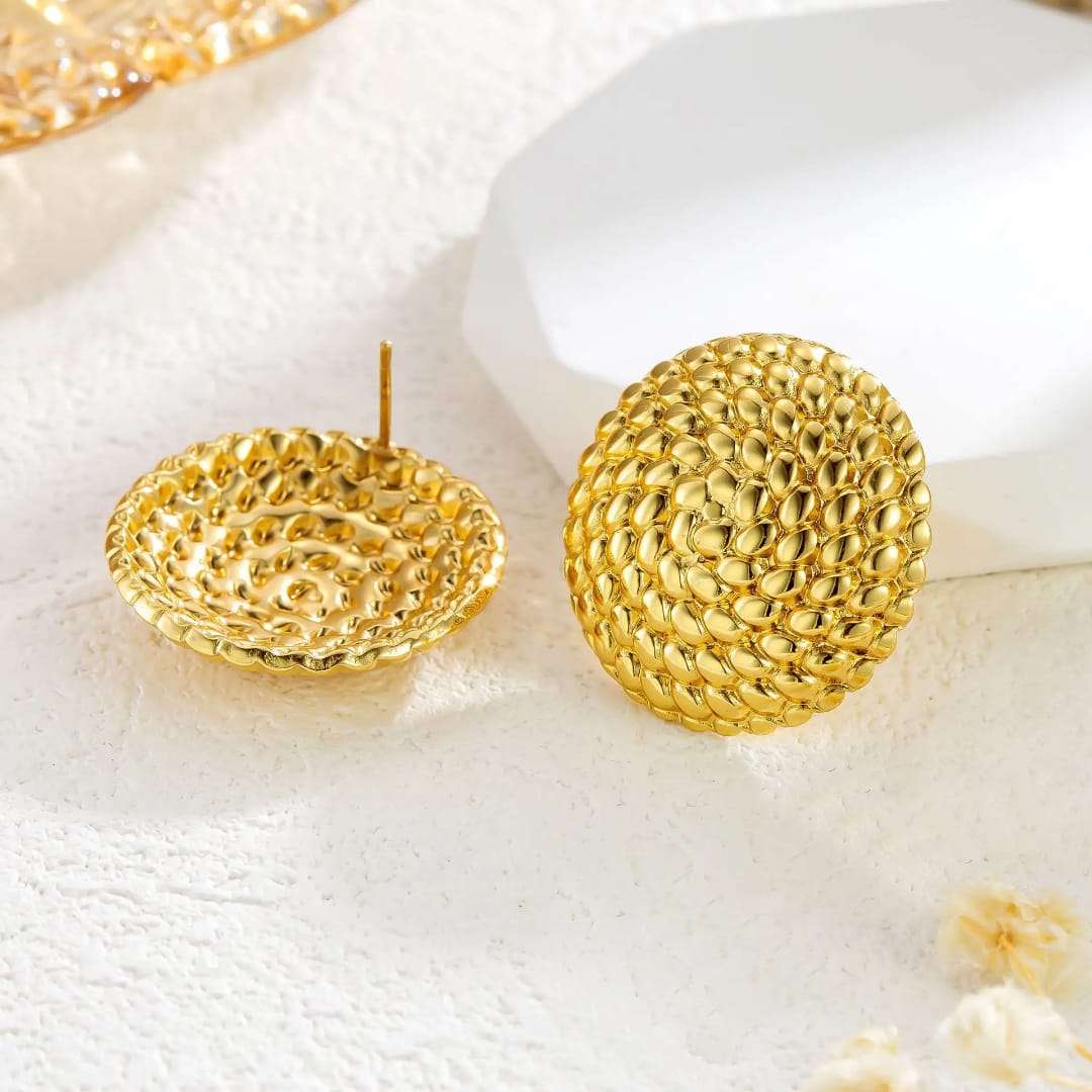 Yu Fashions Round Shaped High Fashion Anti Tarnish Waterproof Korean Earrings