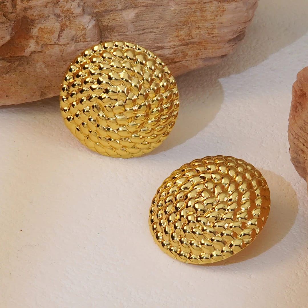 Yu Fashions Round Shaped High Fashion Anti Tarnish Waterproof Korean Earrings