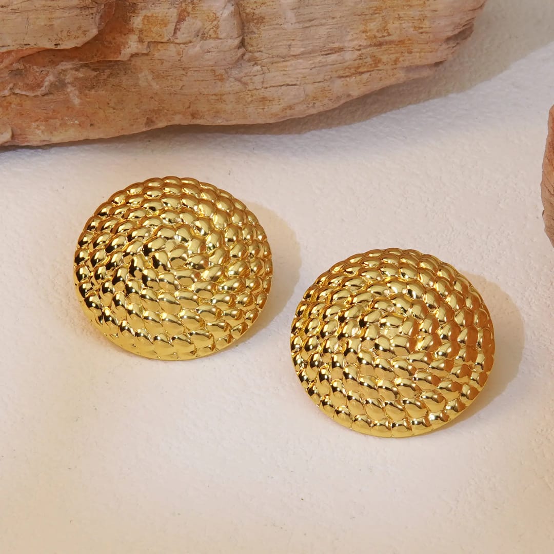 Yu Fashions Round Shaped High Fashion Anti Tarnish Waterproof Korean Earrings