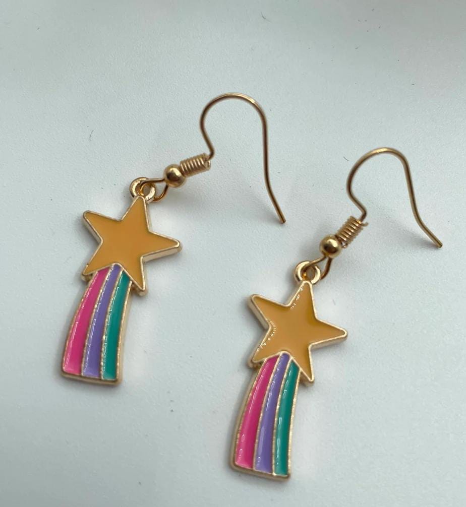 Yu Fashions Shooting Star Falling Cute Korean Earrings Pair