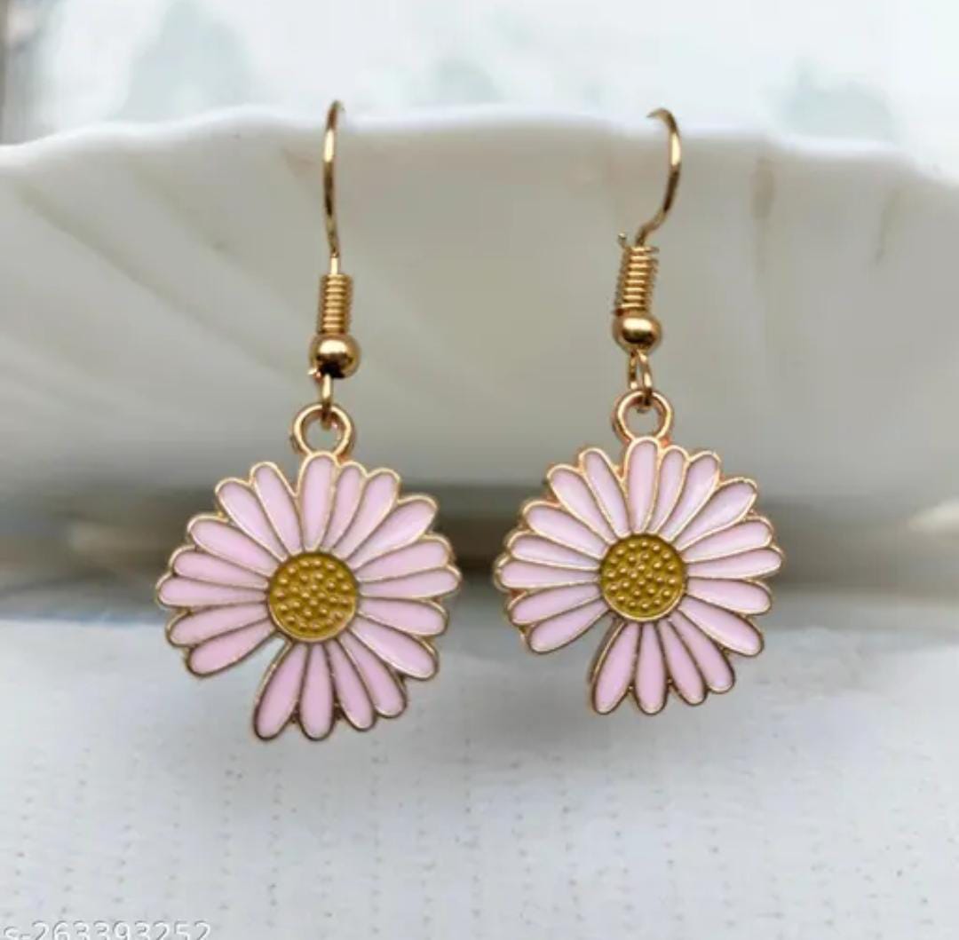 Yu Fashions Summer Sunflower Floral Cute Korean Earrings Pair