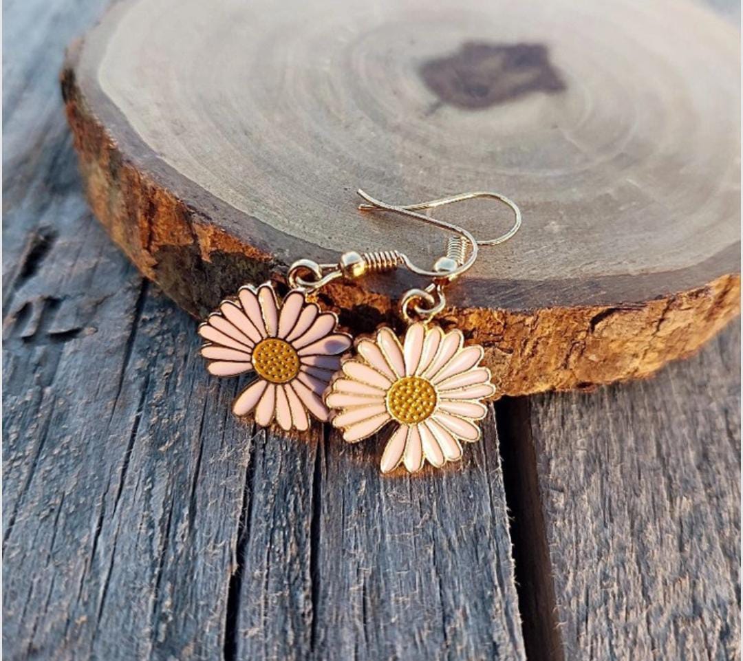 Yu Fashions Summer Sunflower Floral Cute Korean Earrings Pair