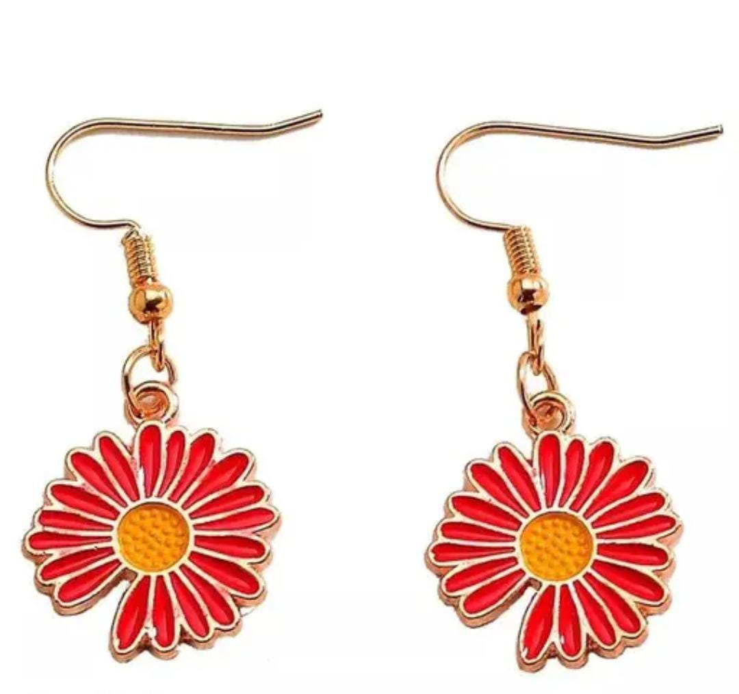 Yu Fashions Summer Sunflower Floral Cute Korean Earrings Pair