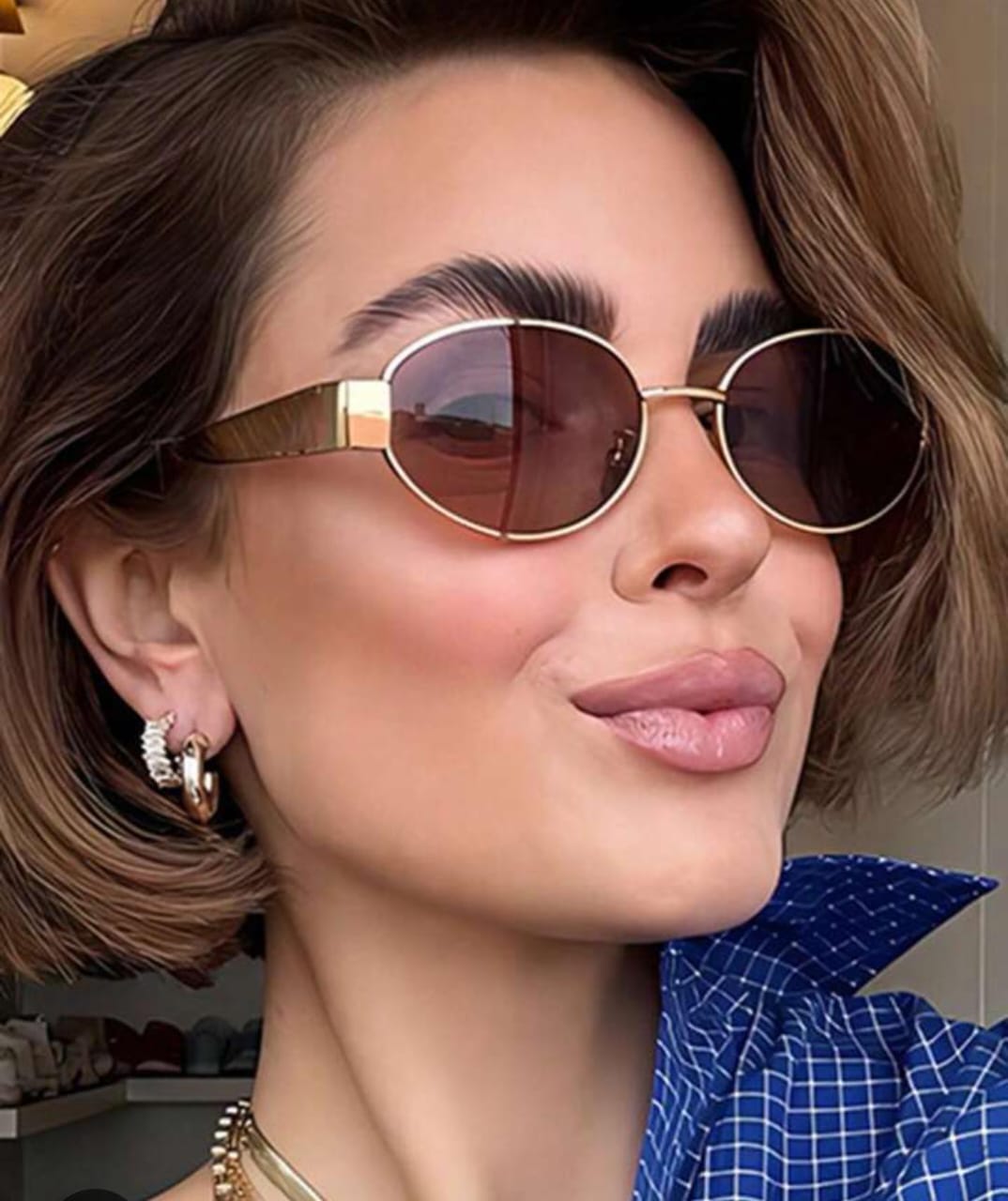 YU Fashions Trending Oval Shaped Celebrities Inspire High Fashion Korean Sunglasses