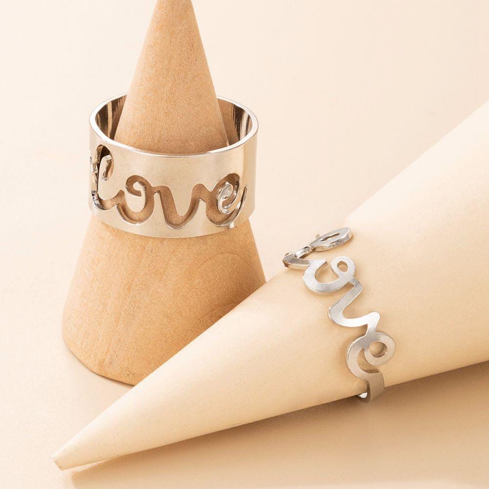 Yu Fashions LOVE Couple Friend Korean Ring Set of 2