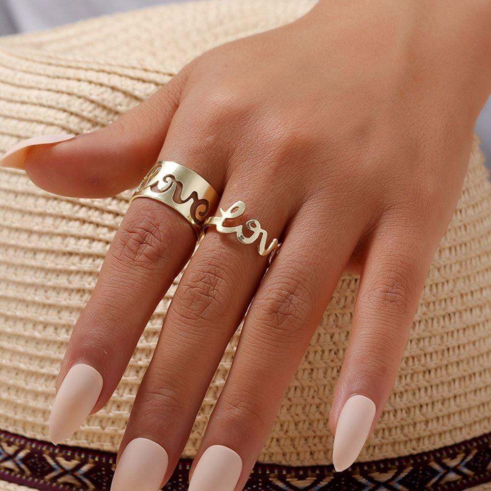 Yu Fashions LOVE Couple Friend Korean Ring Set of 2