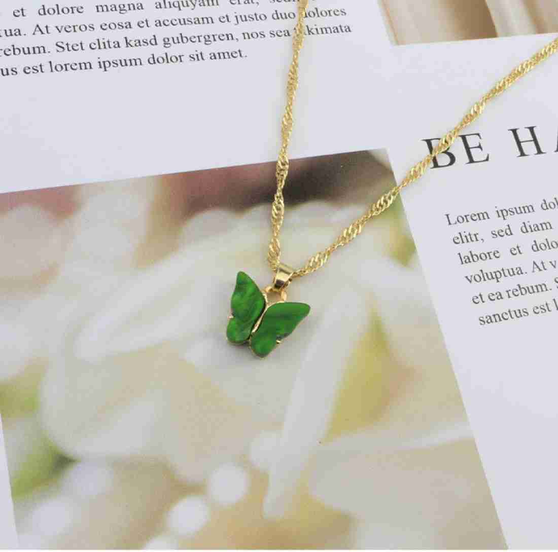 Yu Fashions Cute Butterfly Charm Pendent Korean Necklace