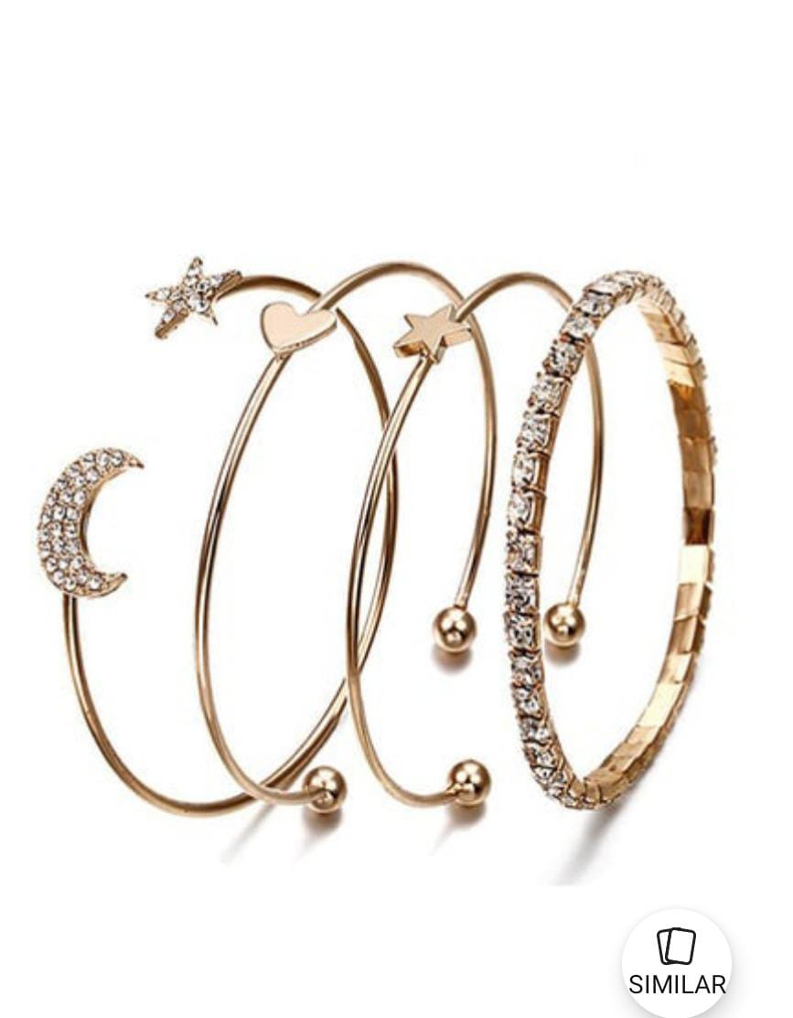 Yu Fashions Heart Star Moon High Fashion Multilayered Korean Bracelet