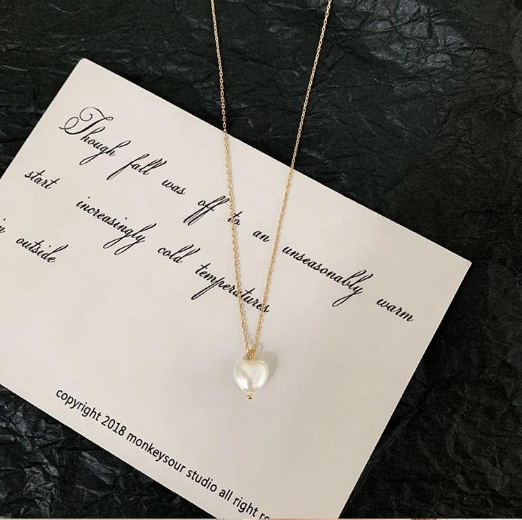 YU Fashions Minimal Pearl white Korean Necklace