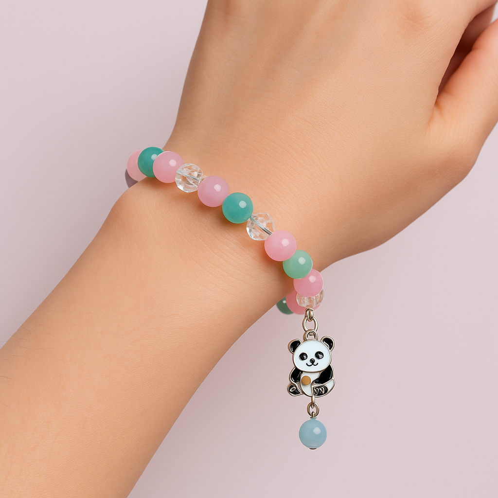 Yu Fashions Multicolored Crystals Teddy Charm Cute Korean Bracelet