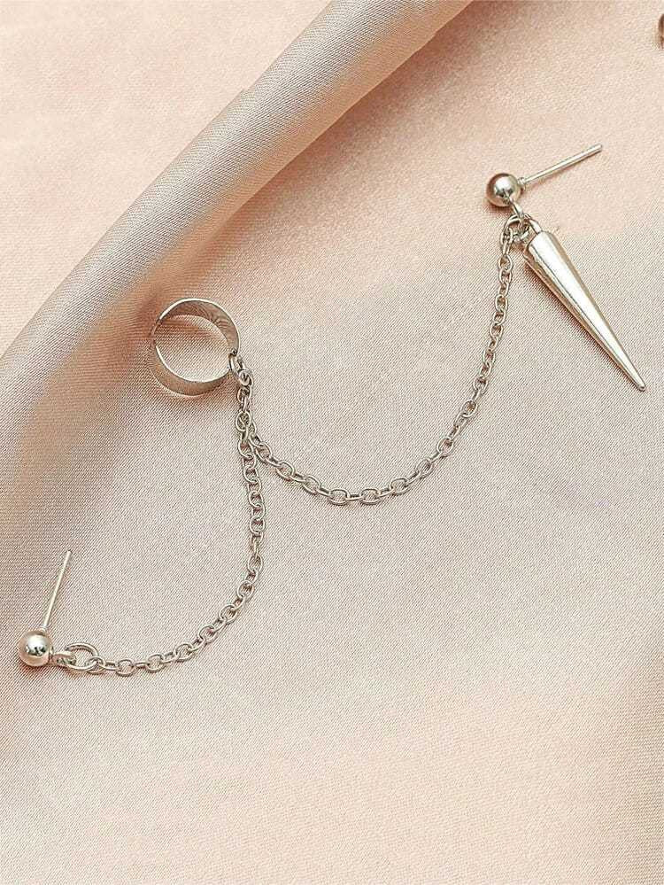 Yu Fashions Punk Hip Hop Sword Chain Drop Single Pc Earcuff Korean Earring