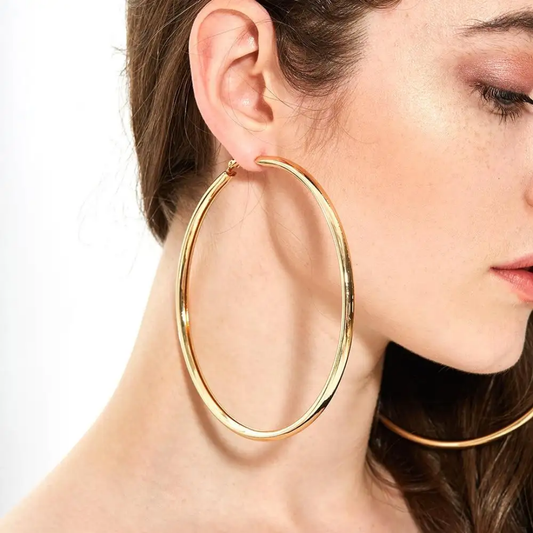 Yu Fashions High Fashion Oversized Round Shaped Bollywood Inspired Anti Tarnish Korean Earring