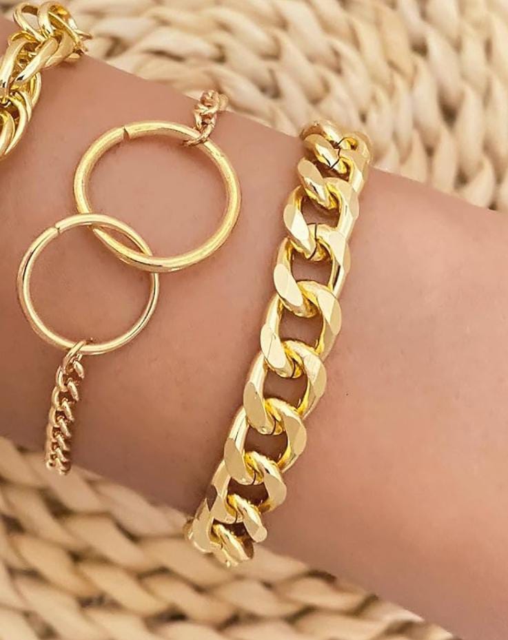 Yu Fashions 2 layered Toggle Link Chain Korean Bracelet