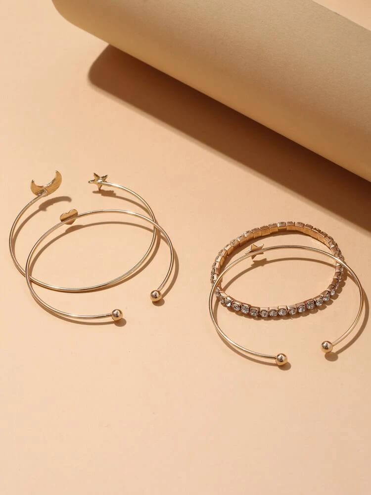 Yu Fashions Heart Star Moon High Fashion Multilayered Korean Bracelet