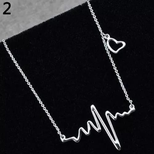Yu Fashions Heartbeat with Cute Heart Minimal Pendent Necklace Chain
