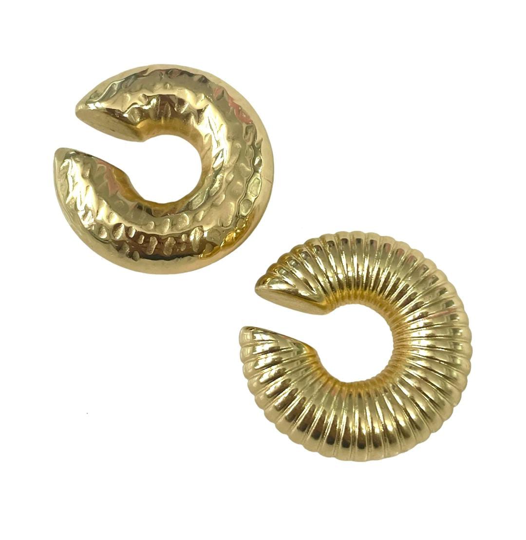 YU Fashions  Textured Spiral Ear Bone Non- Piercing Ear Cuff 2 Statement Korean Earrings Pair