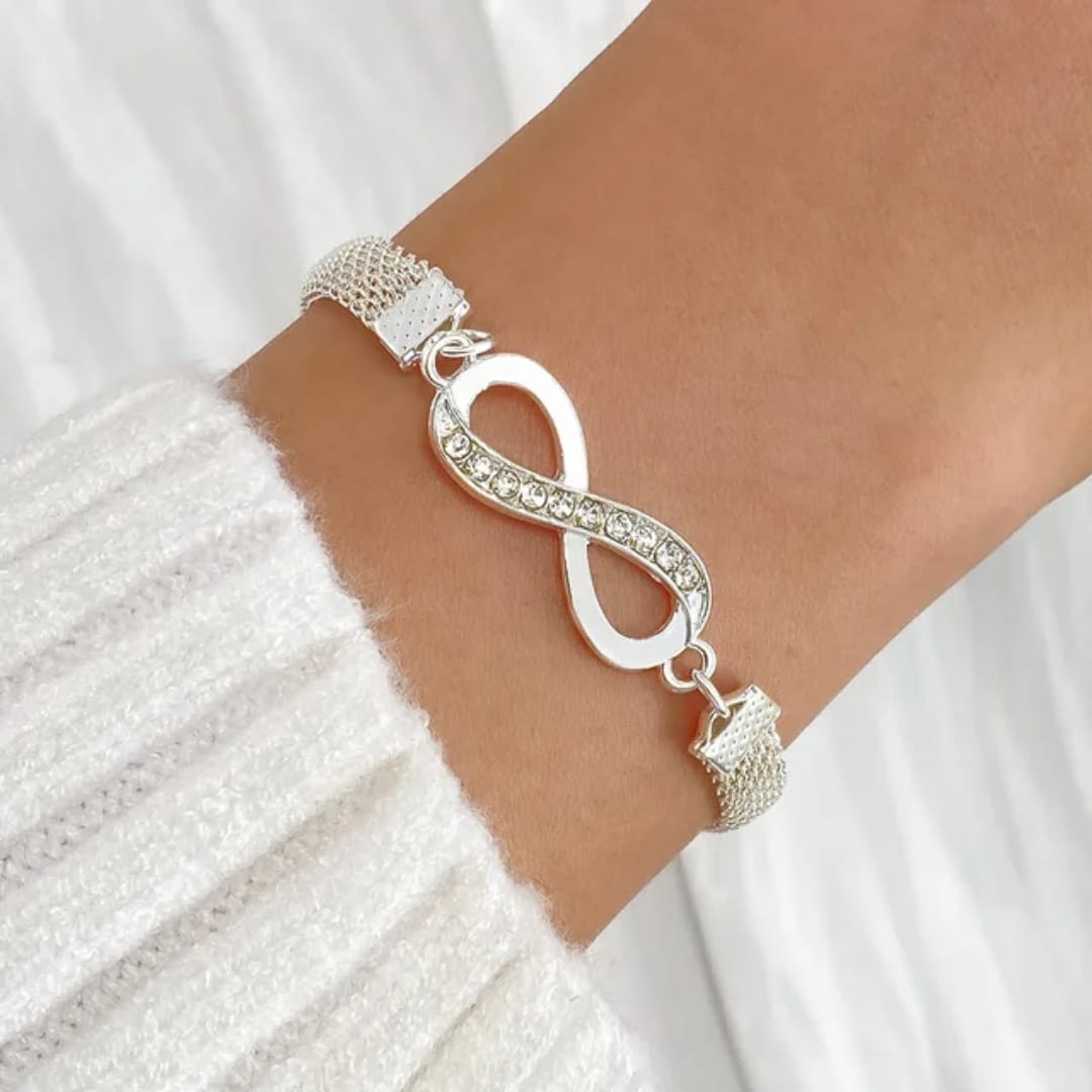 Yu Fashions Infinity Silver Korean High Fashion Bracelet
