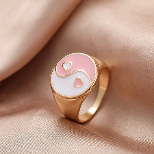 Yu Fashions Pink Y2K Yin Yang Pinterest Inspired Cute Korean Ring