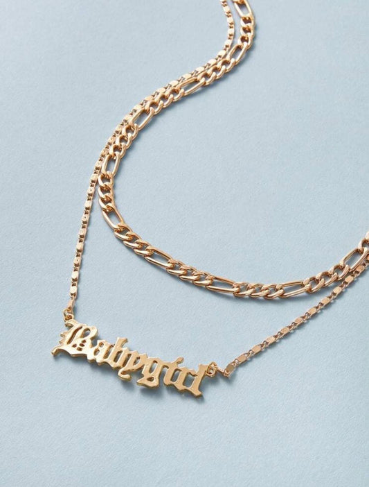 Yu Fashions 2 layered Babygirl Pendent Necklace Chain