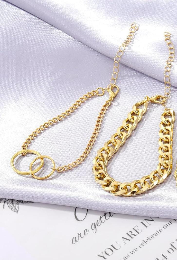 Yu Fashions 2 layered Toggle Link Chain Korean Bracelet