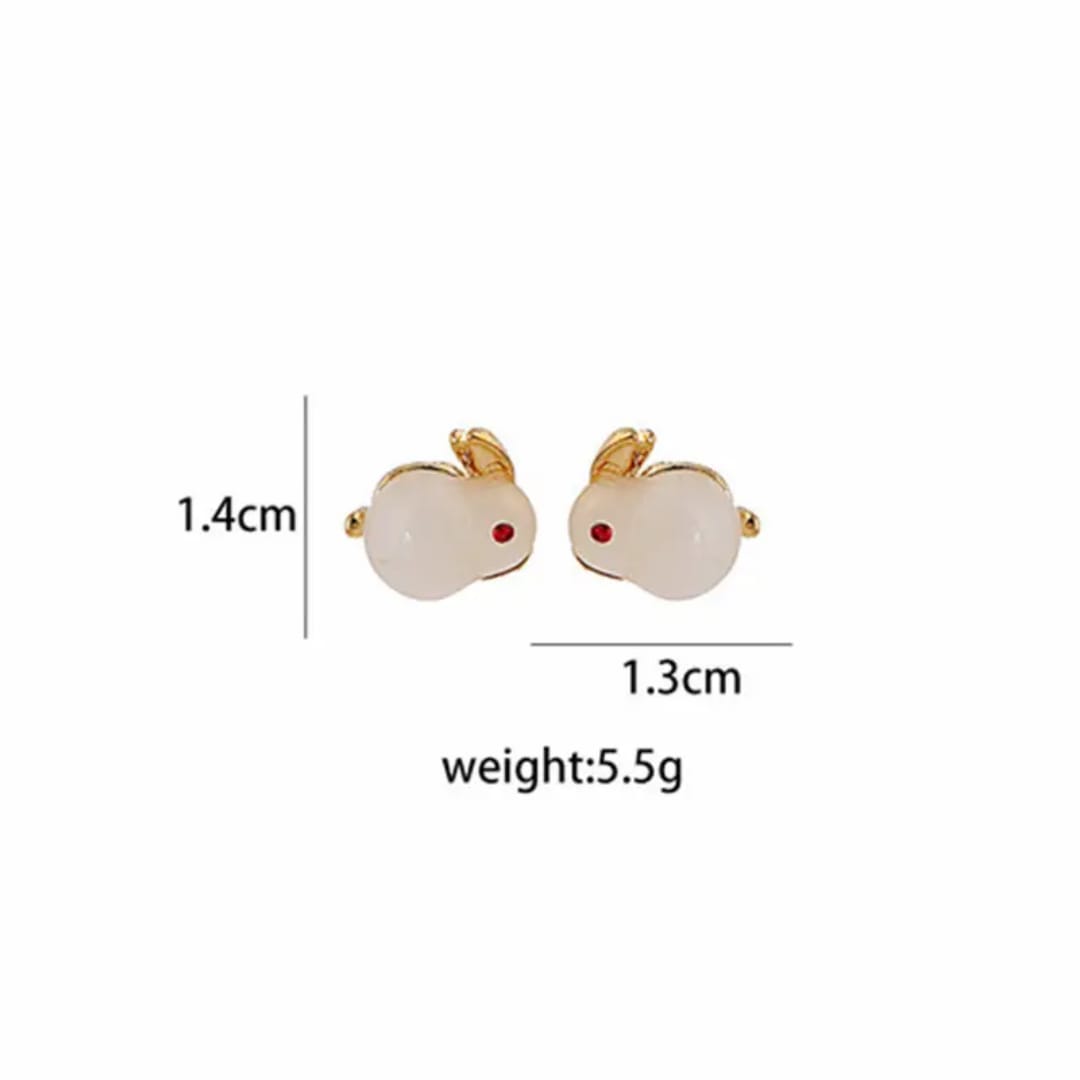 Yu Fashions Rabbit Animal shaped Cute 3D Korean Earrings pair