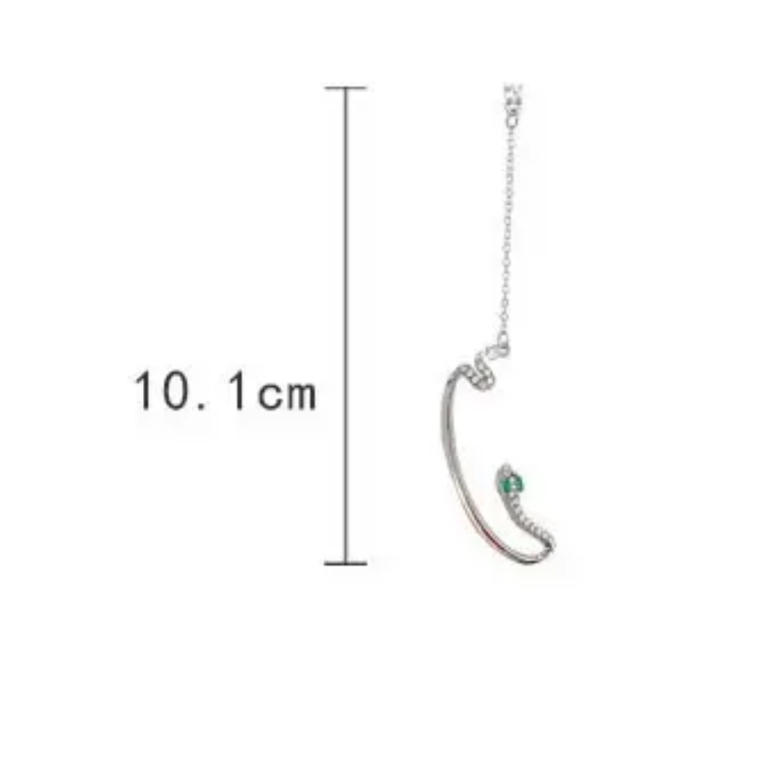 Yu Fashions Silver Snake Chain Korean Single Pc Punk High Fashion EarHook Ear Crawler Earrings