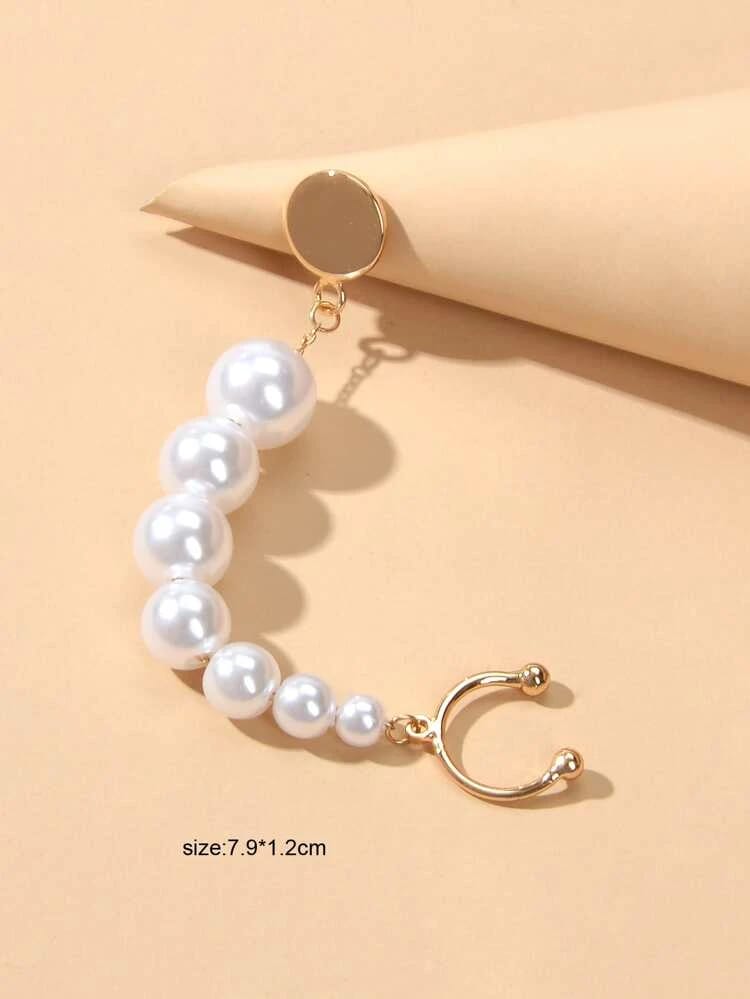 Yu Fashions Cute Pearl Single Pc Earhook Crawler Korean Earring