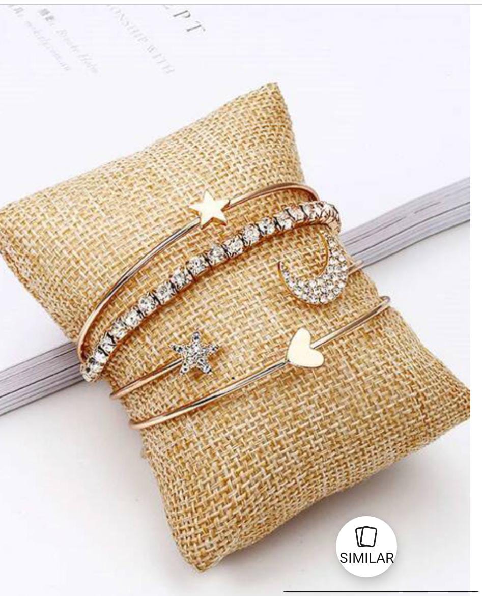 Yu Fashions Heart Star Moon High Fashion Multilayered Korean Bracelet