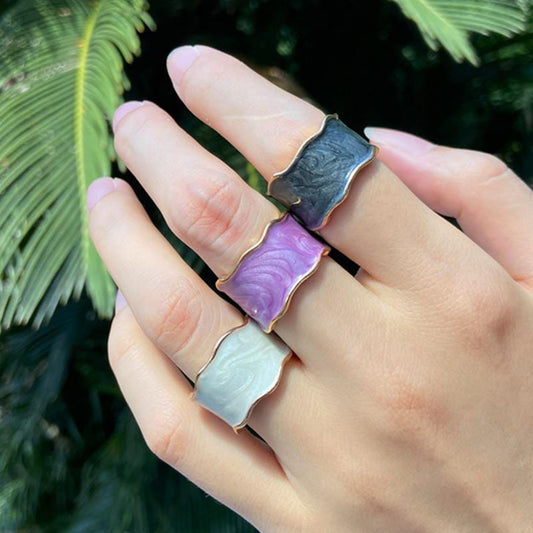 Yu Fashions Enamel Paint Adjustable High Fashion Korean Ring