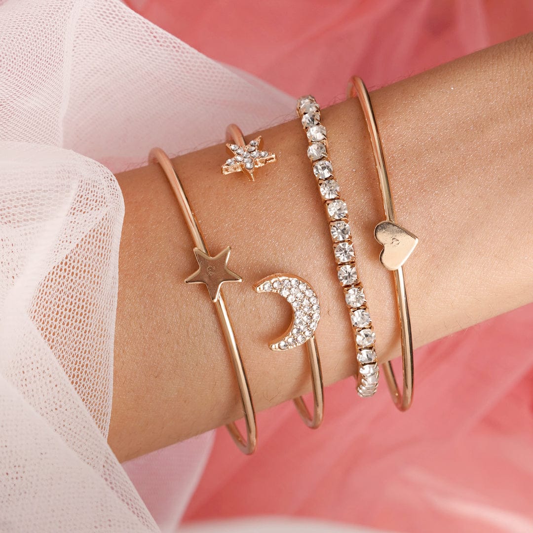 Yu Fashions Heart Star Moon High Fashion Multilayered Korean Bracelet