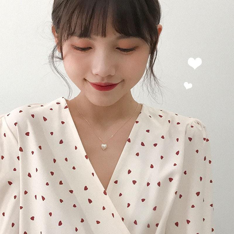 YU Fashions Minimal Pearl white Korean Necklace