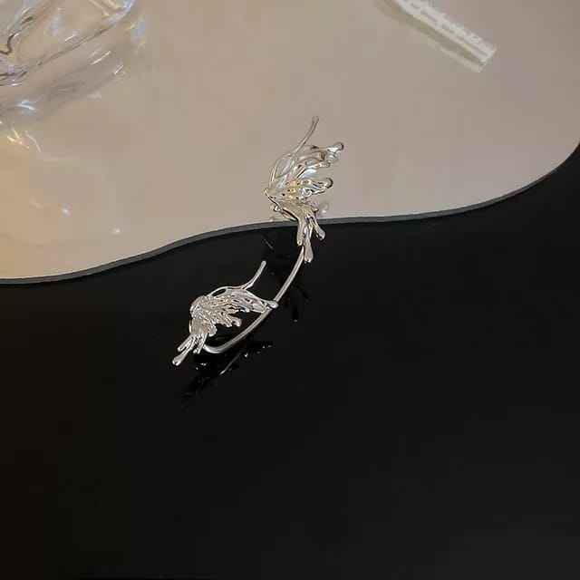 Yu Fashions Melted  Metal Unique Single Pc Earhook Earcuff Korean Earring