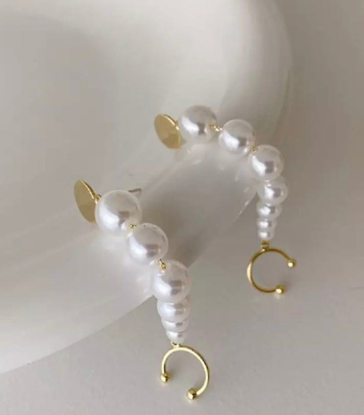 Yu Fashions Cute Pearl Single Pc Earhook Crawler Korean Earring