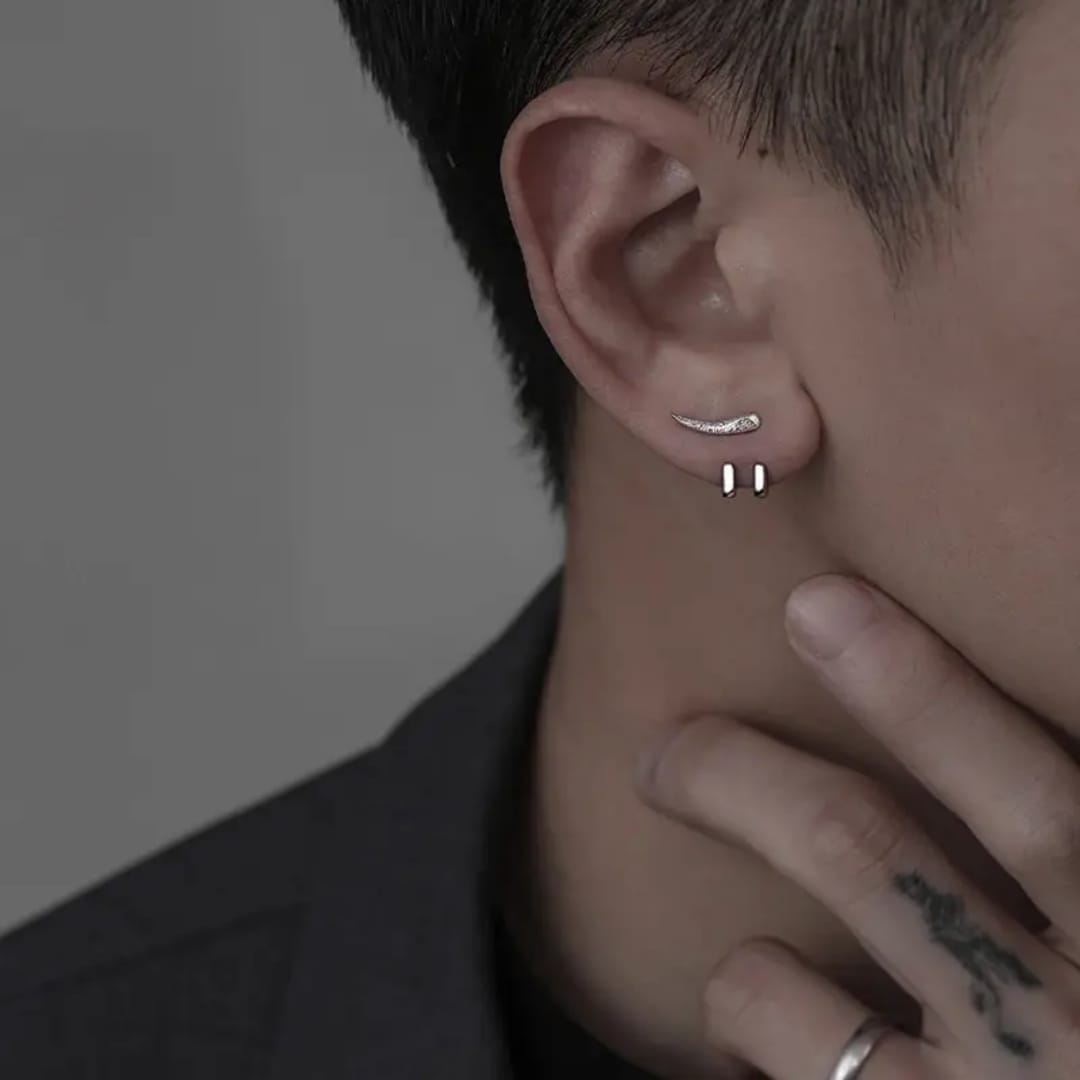Yu Fashions Unisex High Fashion Tick Bird Stud Detachble Charm Punk Pring Korean Earrings Pair