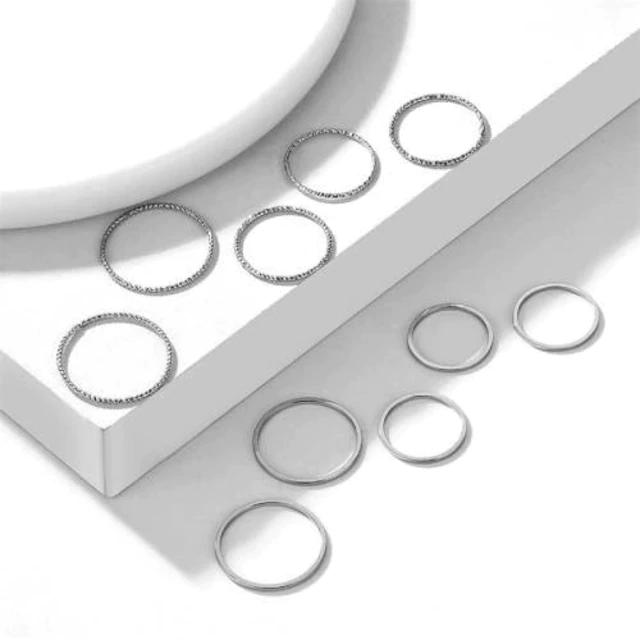 YU Fashions Minimal High Fashion Korean Ring Set of 10