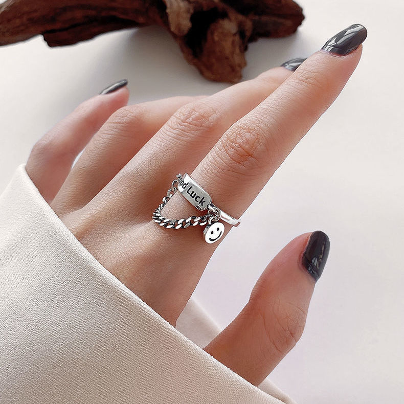 Yu fashions Good Luck Chain Boho Korean Ring Set of 2