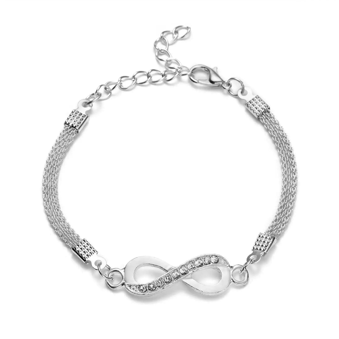Yu Fashions Infinity Silver Korean High Fashion Bracelet