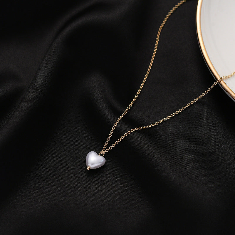 YU Fashions Minimal Pearl white Korean Necklace